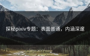 探秘pixiv专题：表面普通，内涵深邃