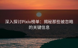深入探讨Pixiv榜单：揭秘那些被忽略的关键信息