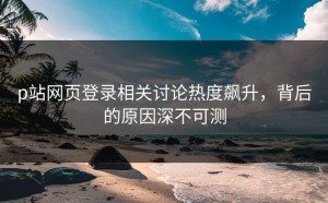 p站网页登录相关讨论热度飙升，背后的原因深不可测