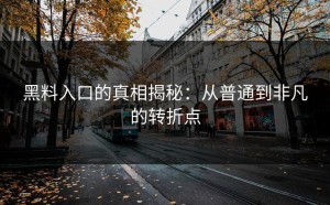 黑料入口的真相揭秘：从普通到非凡的转折点