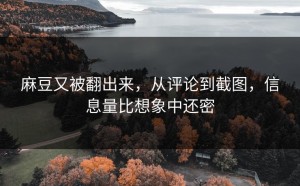 麻豆又被翻出来，从评论到截图，信息量比想象中还密