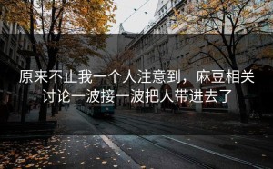 原来不止我一个人注意到，麻豆相关讨论一波接一波把人带进去了
