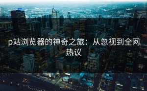 p站浏览器的神奇之旅：从忽视到全网热议