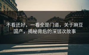 不看还好，一看全是门道，关于麻豆国产，揭秘背后的深层次故事