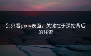 别只看pixiv表面，关键在于深挖背后的线索