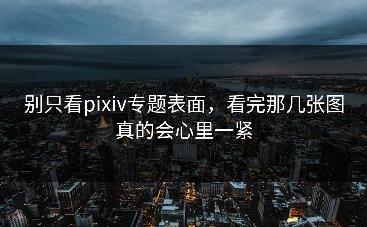 别只看pixiv专题表面，看完那几张图真的会心里一紧