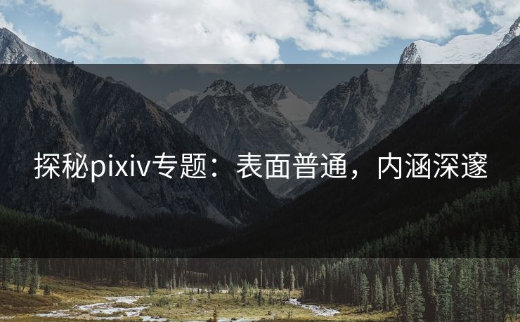 探秘pixiv专题：表面普通，内涵深邃