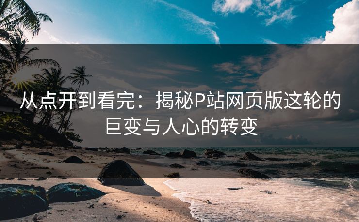 从点开到看完：揭秘P站网页版这轮的巨变与人心的转变