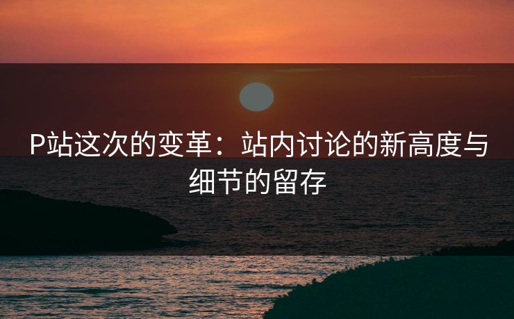 P站这次的变革:站内讨论的新高度与细节的留存 P站这次的变革:站内讨论的新高度与细节的留存